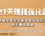 21天赚钱强化营,掌握全套社交新零售实战打法,赚回N倍学员-第一资源网