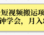 操作性非常强的头条号短视频搬运项目,3分钟学会,轻松月入8000+-第一资源网