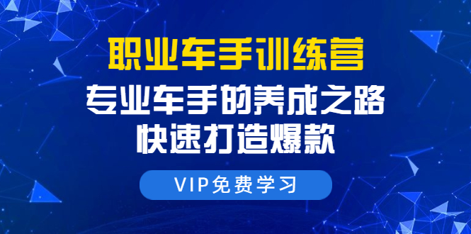 职业车手训练营：专业车手的养成之路，快速打造爆款（8节-无水印直播课）-第一资源网