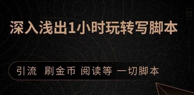 引流脚本实战课：1小时深入浅出视频实操讲解，教你0基础学会写引流脚本-第一资源网