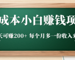 零成本小白赚钱实操项目,一天可赚200+ 每个月多一份收入来源-第一资源网