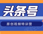 头条号原创视频特训营:一对一带你玩转短视频,新号10天日收益破252元-第一资源网