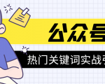 《公众号热门关键词实战引流特训营》5天涨5千精准粉,单独广点通每天赚百元-第一资源网