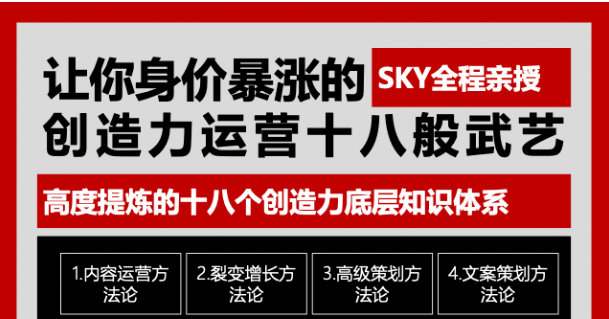 让你的身价暴涨的创造力运营十八般武艺 高度提炼的18个创造力底层知识体系-第一资源网