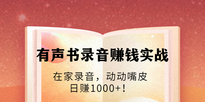 有声书录音赚钱实战：在家录音，动动嘴皮，日赚1000+！-第一资源网