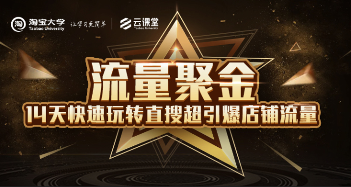 淘宝大学：流量聚金14天快速玩转直搜，超引爆店铺流量，价值8800元-第一资源网