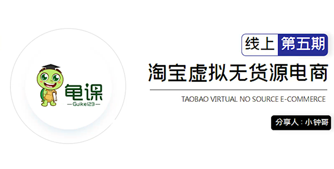 龟课·淘宝虚拟无货源电商5期，全程直播 现场实操，一步步教你轻松实现躺赚-第一资源网