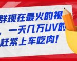 淘宝店群现在最火的视频玩法,一天几万UV的玩法,赶紧上车吃肉-第一资源网