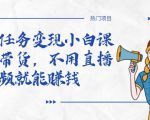 全民任务变现小白课,不用带货,不用直播,拍视频就能赚钱-第一资源网