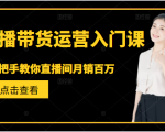 直播带货运营入门课,手把手教你直播间月销百万-第一资源网