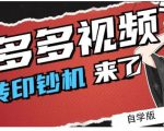 拼多多视频搬砖印钞机玩法,2021年最后一个短视频红利项目-第一资源网