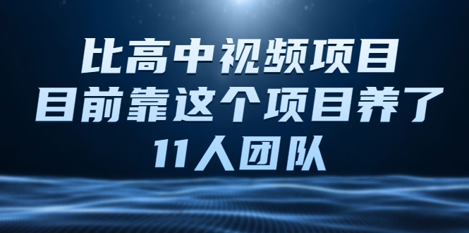 比高中视频项目，目前靠这个项目养了11人团队【视频课程】-第一资源网