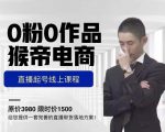 猴帝电商直播起号课,零粉零作品开播底层逻辑,直播五天打爆广场流量-第一资源网