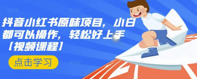 抖音小红书原味项目，小白都可以操作，轻松好上手【视频课程】-第一资源网