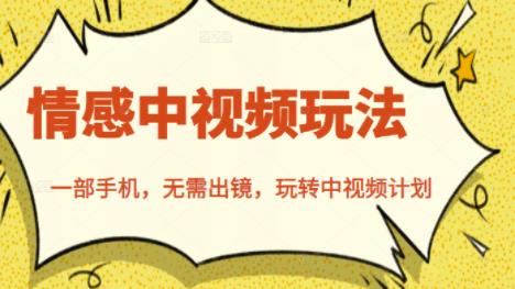 北北情感中视频玩法，一部手机，无需出镜，玩转中视频计划-第一资源网