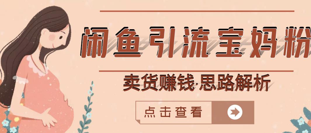 闲鱼引流宝妈粉+卖货赚钱一个月收益30000+（实操视频教程）-第一资源网