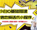 新手0基础搭建微信恋爱话术小程序,一单赚几百【视频教程+小程序源码】-第一资源网
