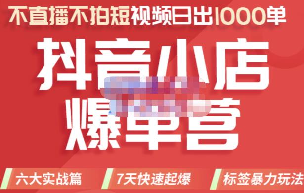推易电商·2022年抖音小店爆单营，不直播、不拍短视频、日出1000单，暴力玩法-第一资源网