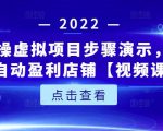 新人实操虚拟项目步骤演示,0基础打造自动盈利店铺【视频课程】-第一资源网