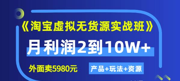 程哥《淘宝虚拟无货源实战班》线上第四期：月利润2到10W+（产品+玩法+资源)-第一资源网