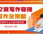 自媒体专业文案写作变现，月入10W+写作策略，教你从零开始学写作-第一资源网