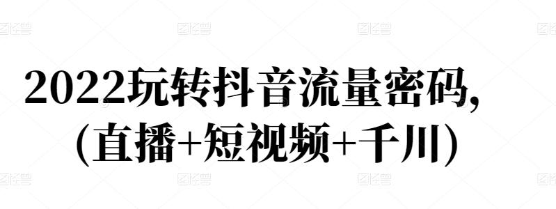 2022玩转抖音流量密码，(直播+短视频+千川)-第一资源网