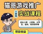 猫哥·游戏推广实战课程,单视频收益达6位数,从0到1成为优质游戏达人-第一资源网