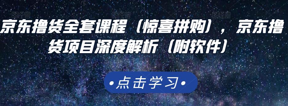 京东撸货全套课程（惊喜拼购），京东撸货项目深度解析（附软件）-第一资源网