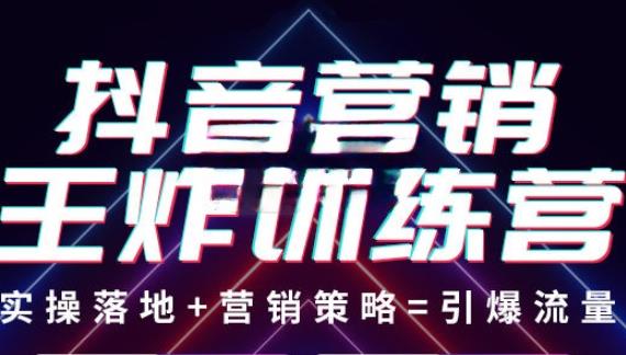 抖音营销王炸训练营，实操落地+营销策略=引爆流量（价值8960元）-第一资源网
