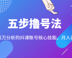 五步撸号法,掌握百万分析的抖课账号核心技能,从逻辑到实操-第一资源网