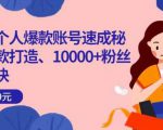 小红书个人爆款账号速成秘籍,爆款打造、10000+粉丝引流秘诀-第一资源网