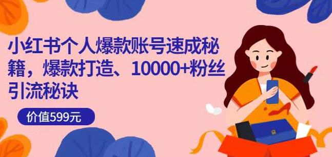 小红书个人爆款账号速成秘籍，爆款打造、10000+粉丝引流秘诀-第一资源网