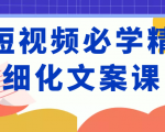 短视频必学精细化文案课,提升你的内容创作能力、升级迭代能力和变现力(价值333元)-第一资源网