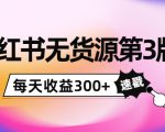 小红书无货源第3版,0投入起店,无脑图文精细化玩法,每天收益300+-第一资源网