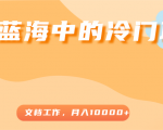 超级蓝海中的冷门项目,文档工作,好玩又赚钱,月入10000+-第一资源网