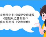 独家精细化影视解说全盘课程,0基础从运营到制作,赢在起跑线(全套课程)-第一资源网