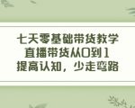 七天零基础带货教学,直播带货从0到1,提高认知,少走弯路-第一资源网