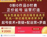 0粉0作品0付费正价起号9月-10月新课,纯自然流起号(起号技术+答疑+配运营+罗盘)-第一资源网