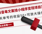 《抖音毒文案挂小程序变现项目》单天单号的收益50+可放大操作-第一资源网