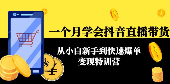 一个月学会抖音直播带货：从小白新手到快速爆单变现特训营(63节课)-第一资源网