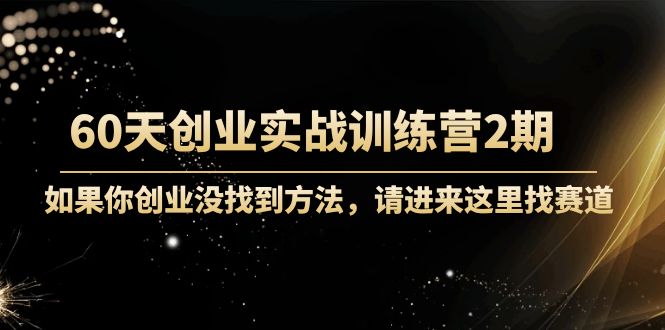 60天创业实战训练营2期：如果你创业没找到方法，进来这里找赛道-价值3000元-第一资源网