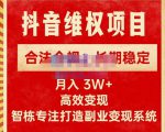 新版抖音维权项目每单利润1000+,合法合规,长期稳定,月入3W+价值1999元-第一资源网