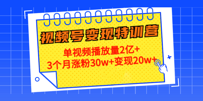 21天视频号变现特训营：单视频播放量2亿+3个月涨粉30w+变现20w+（第14期）-第一资源网