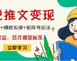 小说推文训练营:引流技巧+爆款实操+矩阵号玩法,百倍效益、百万播放秘笈-第一资源网