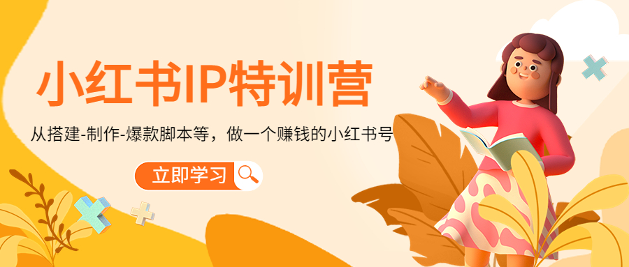 小红书IP特训营：从搭建-制作-爆款脚本等等，做一个赚钱的小红书号-第一资源网