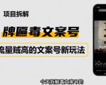 2023抖音快手毒文案新玩法,牌匾文案号,起号快易变现-第一资源网