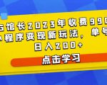 D1G馆长2023年收费990的抖音小程序变现新玩法,单号轻松日入200+-第一资源网