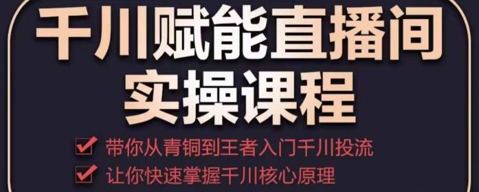 千川赋能直播间实操课程，带你从青铜到王者的入门千川投流，让你快速掌握千川核心原理-第一资源网