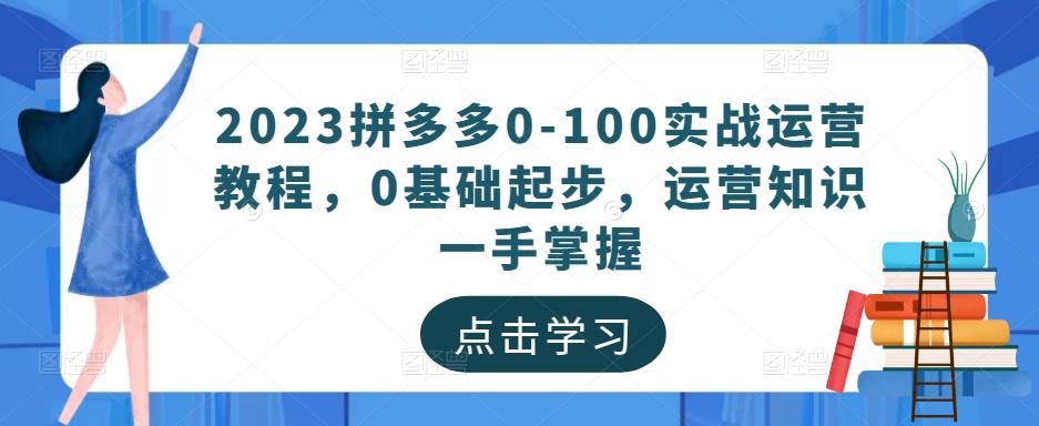 2023拼多多0-100实战运营教程，0基础起步，运营知识一手掌握-第一资源网