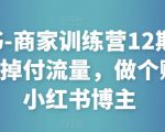 小红书-商家训练营12期:让商家丢掉付流量,做个赚钱的小红书博主-第一资源网